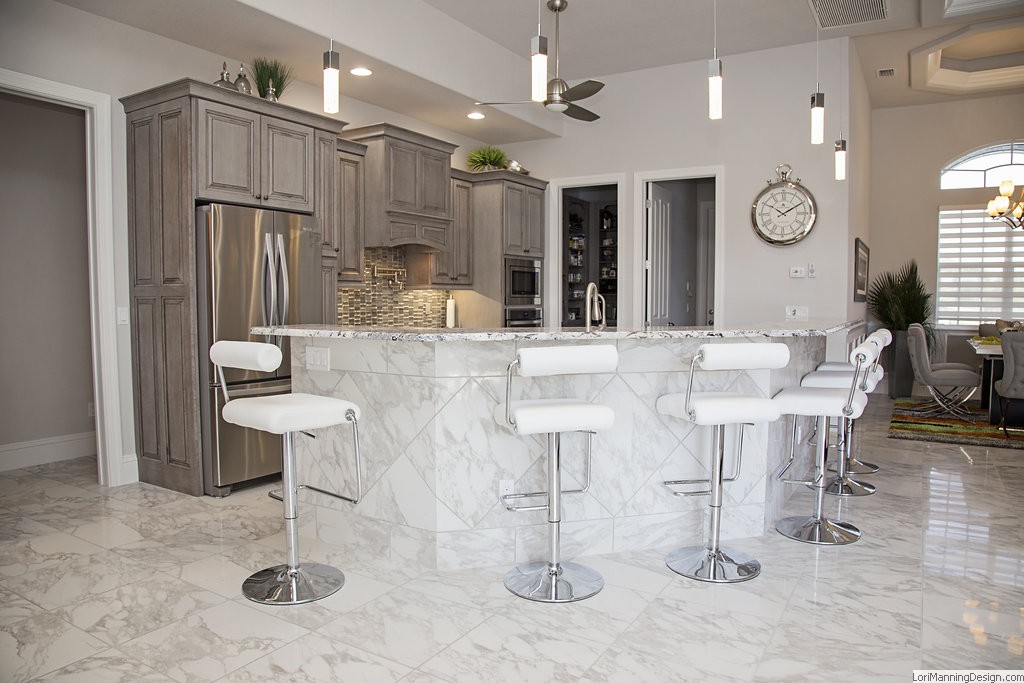 Contemporary white & chrome bar stools