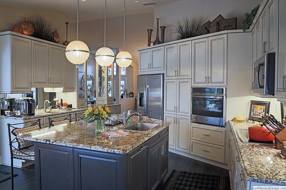Kitchen designed to accommodate all dishware and cookware.